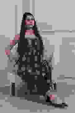 Indigo Cotton Printed Strappy Straight Kurta Set image number 0