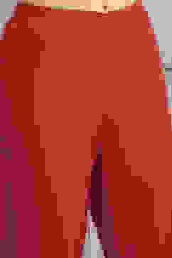 Red Art Silk Straight Kurta Slim Pant Suit Set image number 2