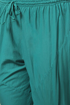 Teal Poly Viscose Anarkali Kurta Churidar Suit Set image number 2