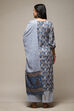 Indigo Cotton Hand Block Print Unstitched Suit Set image number 13