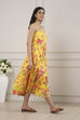 Yellow Viscose Rayon Tiered Dress image number 4