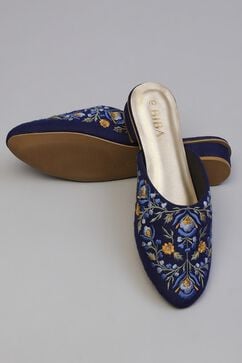Blue Embroidered Mules image number 4