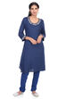 Coral Asymmetric Poly Cotton Printed Kurta image number 0