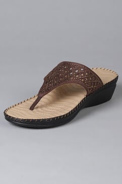 Brown Synthetic Suede Sandals image number 2