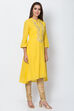 Yellow Cotton And Viscose A-Line Solid Kurta image number 4