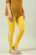 Camel Cotton Blend Solid Churidar image number 3
