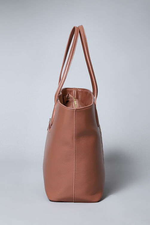 Blush Pink Pu Leather Tote Bag image number 2