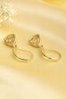 Gold Plated Brass Stone Studded Drop Earrings image number 2