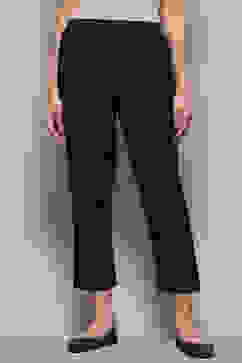 Black Cotton Blend Slim Solid Pants image number 5