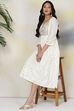 Off White Cotton Fusion Dress image number 0