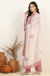 Teal Cotton Embroidered Unstitched Suit Set image number 4