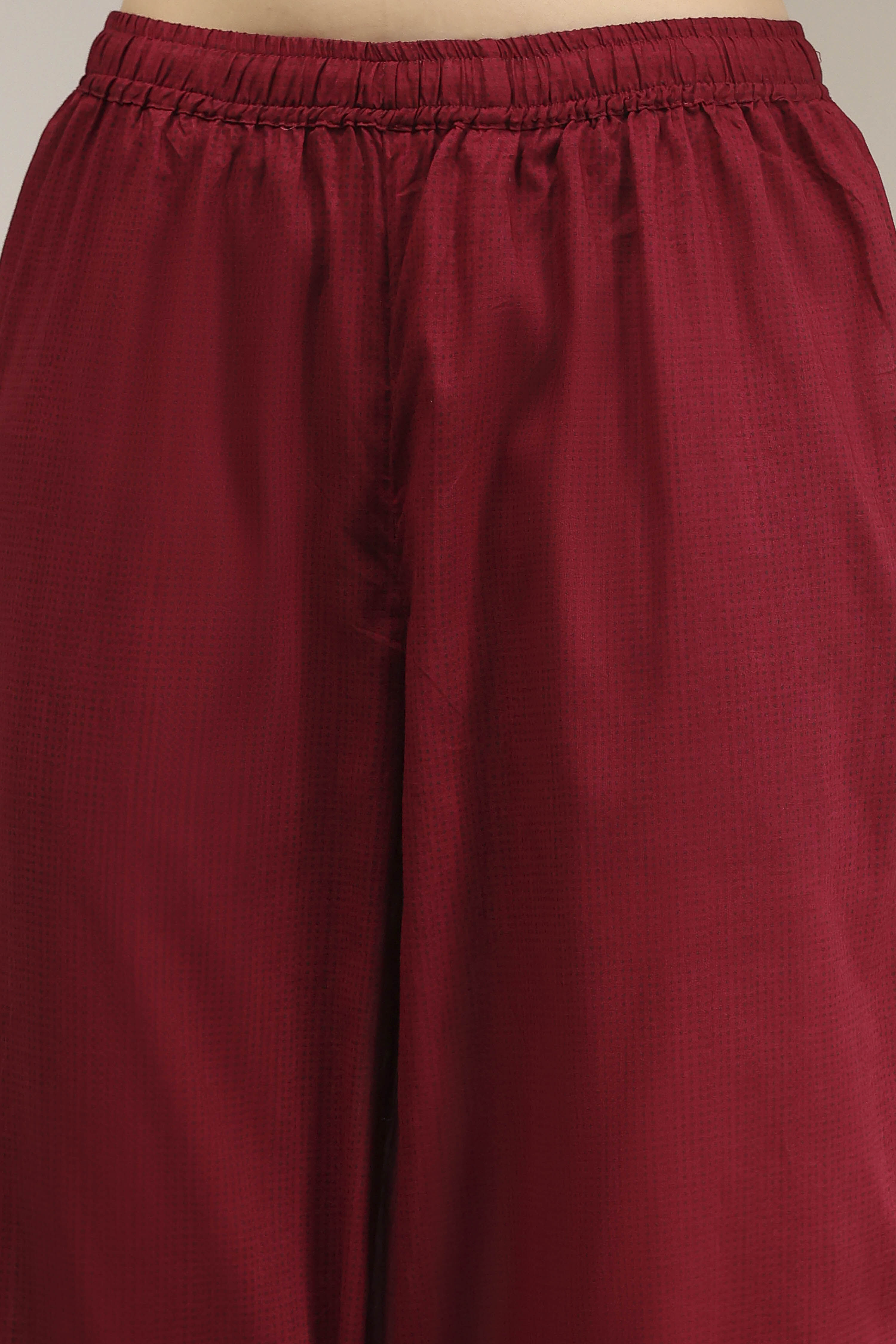 Rust and Blue Cotton Printed A-Line Suit Set image number 2