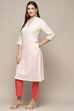 Off White Cotton Straight Kurta image number 0