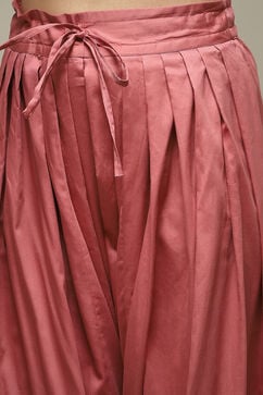 Old Rose Cotton Silk Straight Suit Set image number 2
