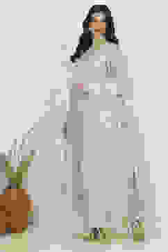 Blue Art Silk Woven Unstitched Suit Set image number 4