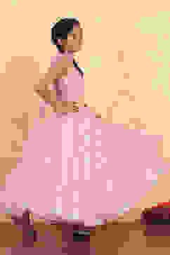 Pink Viscose Printed Flared Lehenga Set image number 7