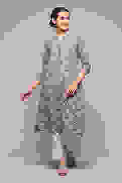 Blue Cotton Straight Printed Kurta image number 0