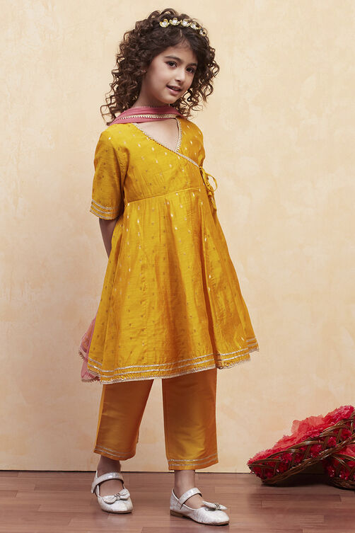 White Polyester Anarkali Suit Set image number 5