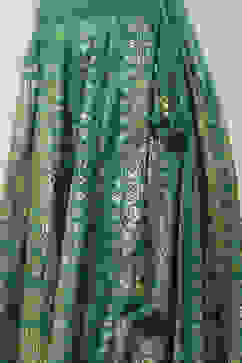 Green Art Silk Skirt image number 1