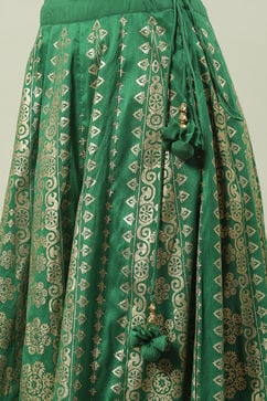 Green Art Silk Skirt image number 1