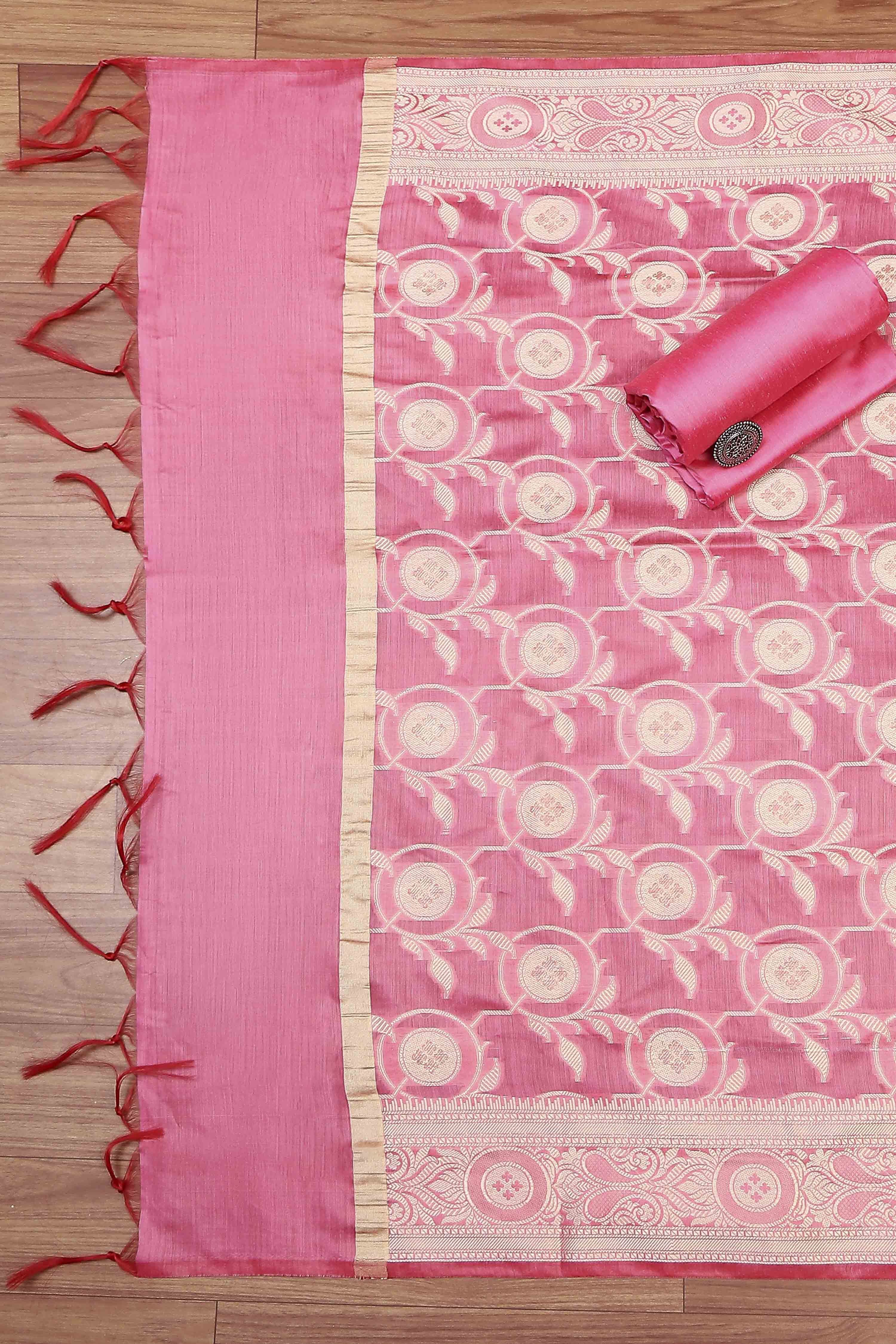 Blue Cotton Printed Embroidered Unstitched Suit Set image number 3