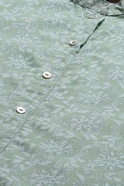 Sea Green Cotton Straight Kurta Palazzo Suit Set image number 1