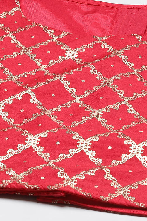 Red Art Silk Straight Lehenga Set image number 1