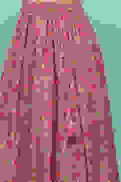 Pink Cotton Straight Printed Kurta Skirt Suit Set image number 2