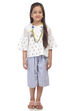 Off White Short Top & Culllots Set image number 0