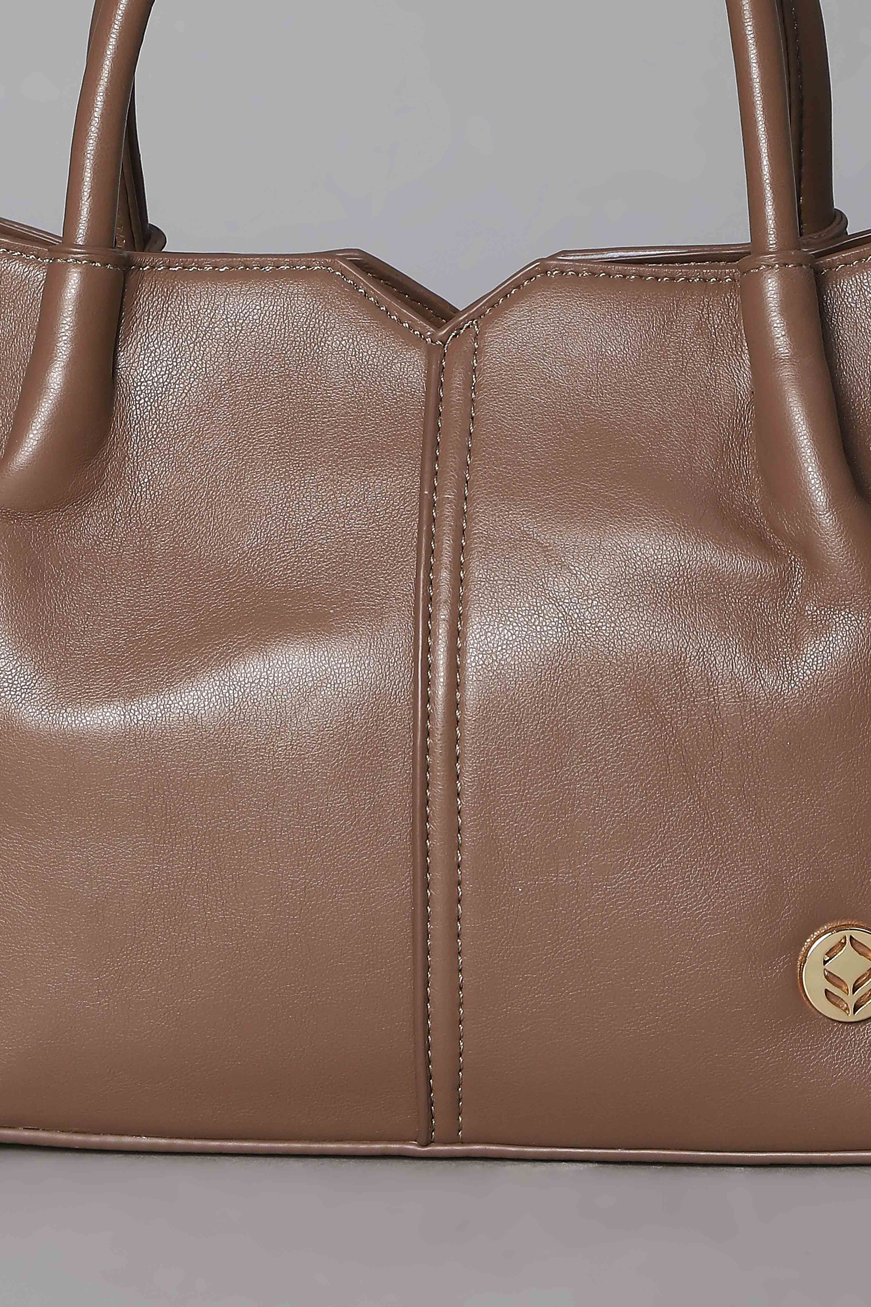Mocha PU Handbag image number 6