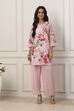 Pink Cotton Straight Suit Set