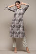 Charcoal Cambric Narrow Kurta Pant Suit Set
