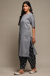 White Blue Cotton Printed Relaxed Salwar image number 0