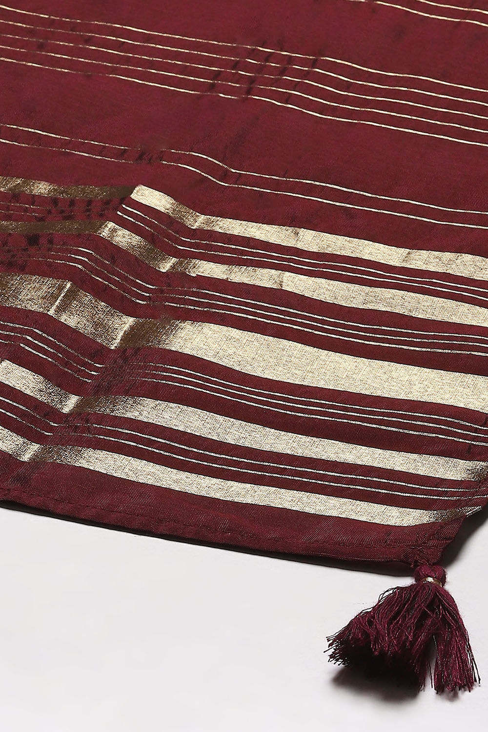 Wine Viscose Straight Yarndyed Kurta Regular Pants Suit Set image number 3