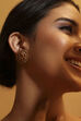 Gold Plated Brass Stud Temple Earrings image number 3