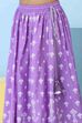 Purple Cotton Printed Straight Lehenga Set image number 2
