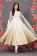 Off White Cotton Silk Flared Yarndyed Suit Set image number 0