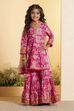 Pink Cotton Floral  Peplum Kurta Set image number 6