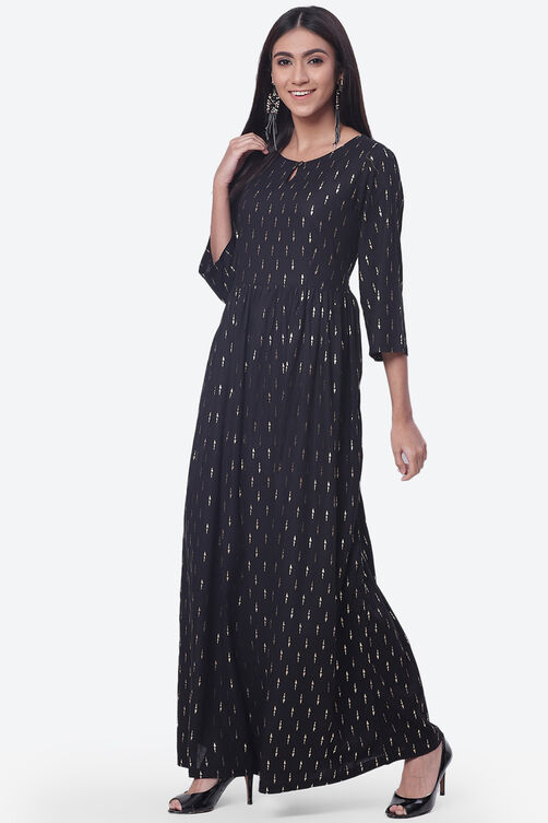 Black Rayon Fusion Dress image number 2