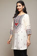 Ecru LIVA Straight Printed Kurti image number 2