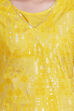 Yellow Cotton Flared Printed Kurta image number 1