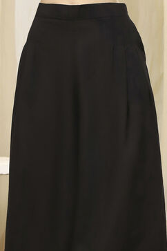 Black Viscose Rayon Straight Solid Fusion Set image number 2
