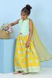 Blue Cotton Printed Straight Lehenga Set image number 0