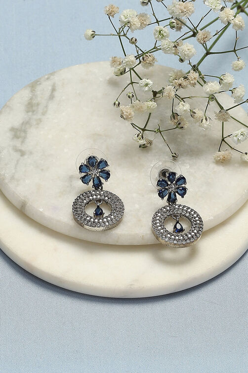 Navy Brass Earrings image number 0