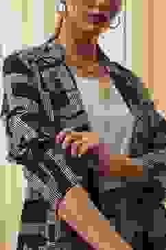 Black Viscose Printed Co-ord Set image number 1