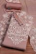 Beige Mul Chanderi Blend Hand Embroidered Unstitched Suit Set image number 0