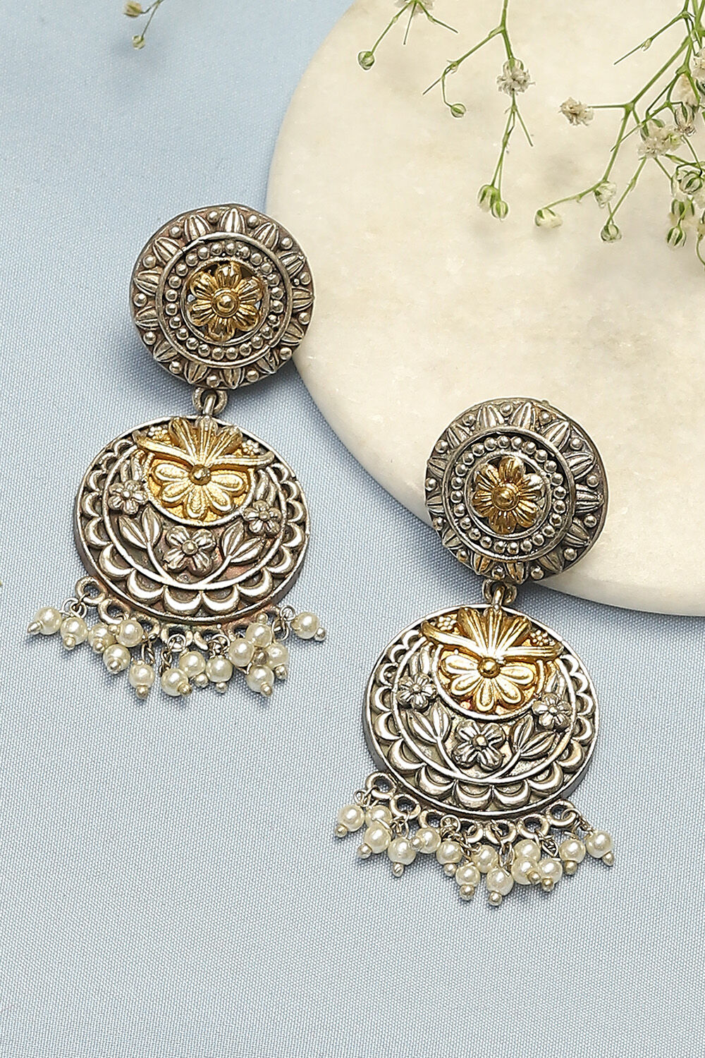 Oxidised deals gold earrings