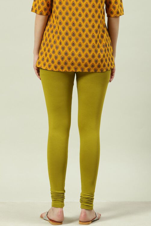 Camel Cotton Blend Solid Churidar image number 4