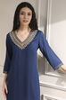 Blue Solid Straight Kurta image number 1