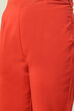Red Printed Cotton Straight Kurta Slim Pant Suit Set image number 2